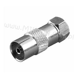 Adapter Redukcja Wtyk F / Gniazdo TV ANT SAT