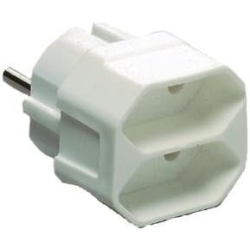 Rozgałęźnik Rozdzielacz Gniazda 1/2 Podwójny bez Uziemienia PL Schuko Eu