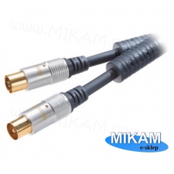 Przewód Kabel Antenowy 1,5m OFC 24K Metalowe Wtyki RFI JAKOŚĆ 90dB