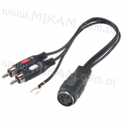 Adapter DIN 3+5 -> 2x RCA Cinch do Gramofonów VIVANCO