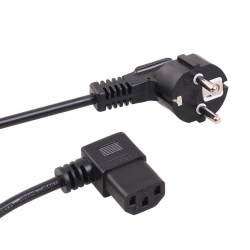 Kabel Zasilający Kątowy 1,5m 3pin z Uziemieniem Komp TV Projektor