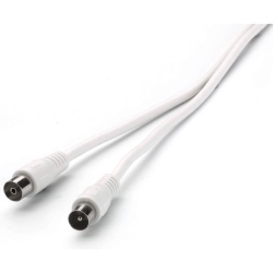 Kabel Antenowy 1,5m Wtyk / Gniazdo do Telewizora Biały Przewód