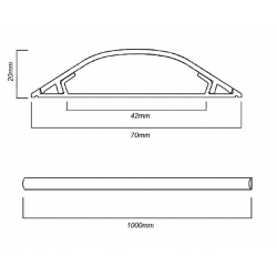 Maskownica Podłogowa Szara 1m 17x70mm Listwa Taśma