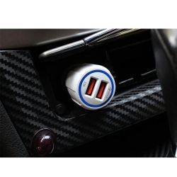 Ładowarka Samochodowa 2x USB Quick Charge 6A QC 3.0 biała