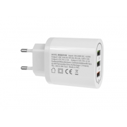 Ładowarka Sieciowa 3xUSB 5 9 12V Quick Charge 3.0 biała