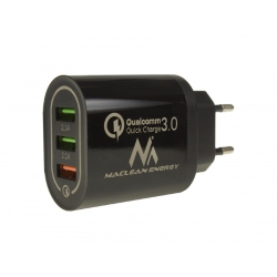 Ładowarka Sieciowa 3x USB 5 9 12V Quick Charge 3.0 czarna