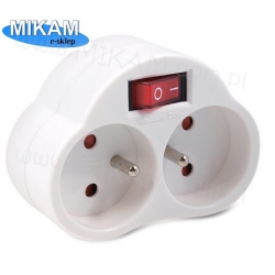 Gniazdo Sieciowe Podwójne z Wyłącznikiem