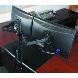 Uchwyt na 2 TV Monitory do blatu biurka VESA 100x100 75x75