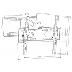 Uchwyt TV LED 30-65 Długie Ramię 64cm VESA 400x400 300x300