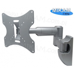 Uchwyt LCD LED 20-42" Wysięgnik Regulacja VESA 200x200 200x100 Srebrny